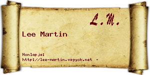 Lee Martin névjegykártya